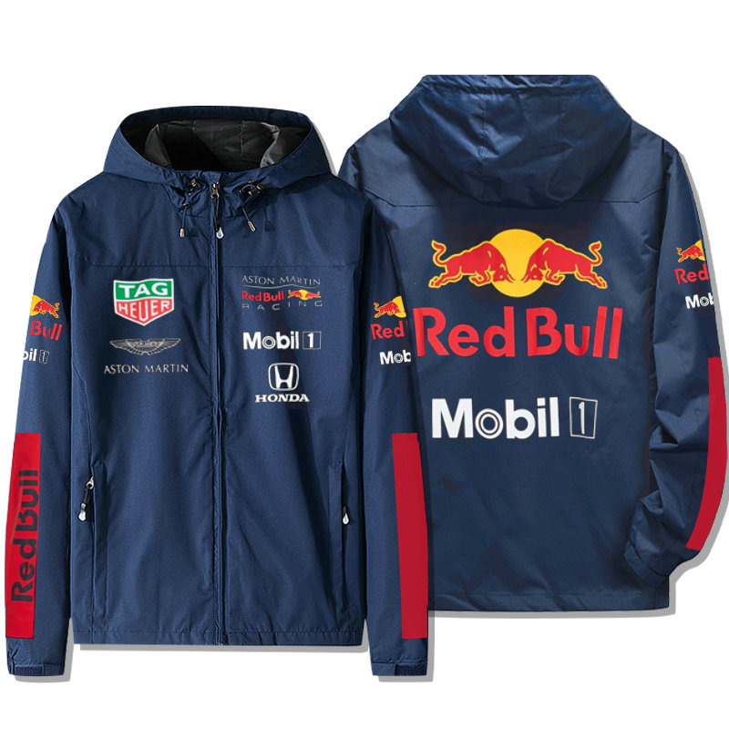 Veste Aston Martin Red Bull Racing Mobil 1 Capuche Homme Coupe-vent Imperméable